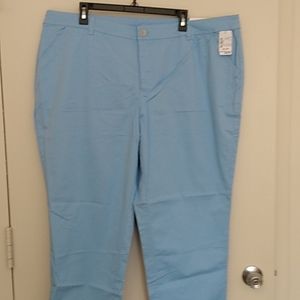 New Light Blue Cotton Slacks Size 22W